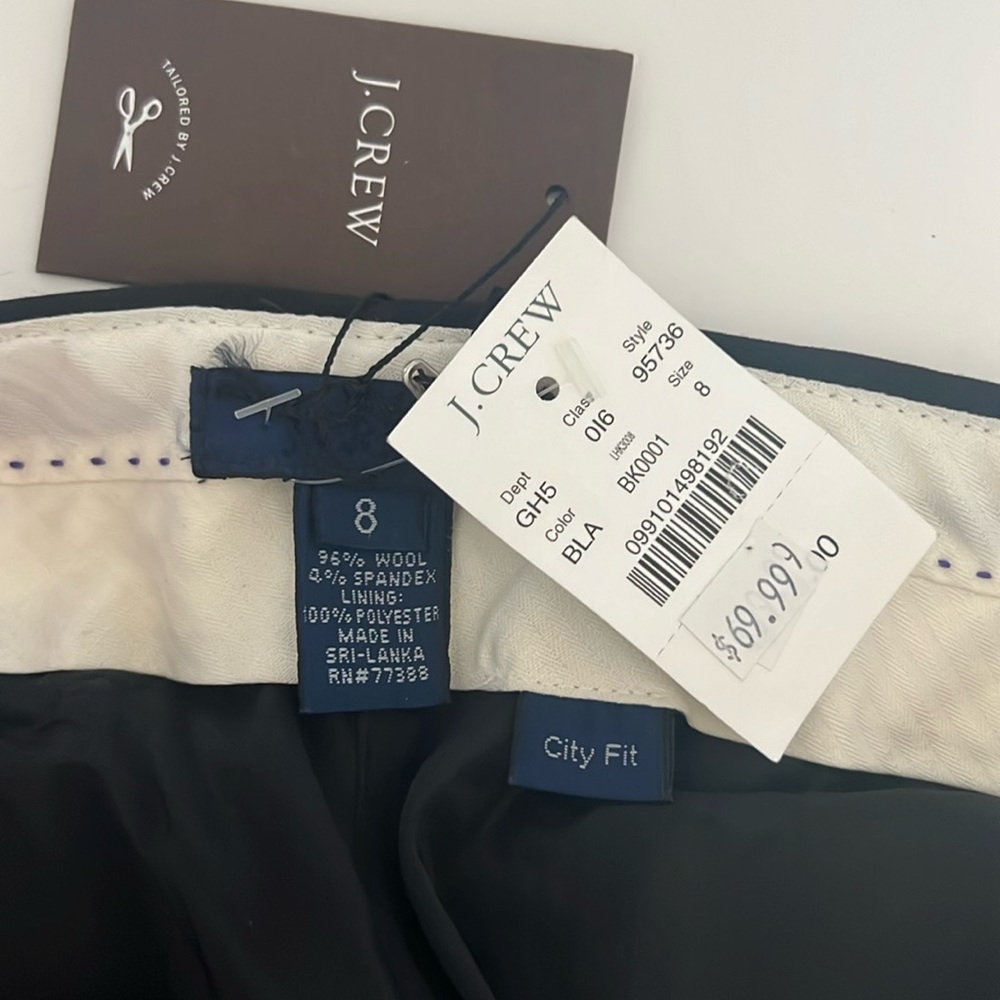 NWT J. crew city fit black dress pant